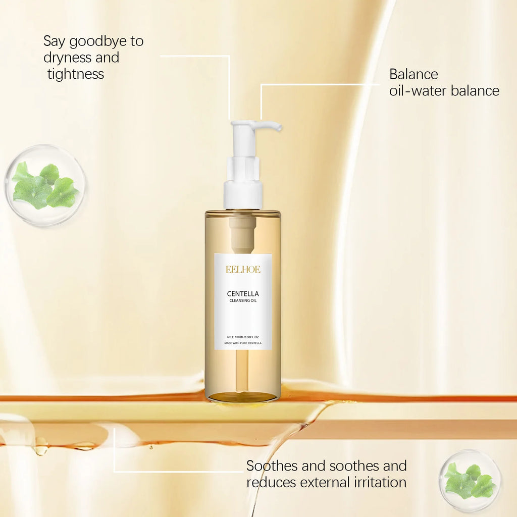 EELHOE Centella Light Cleansing Oil Makeup Remover Moisturizing Facial Cleansing Oil Control Nourishing Face Brightening Serum