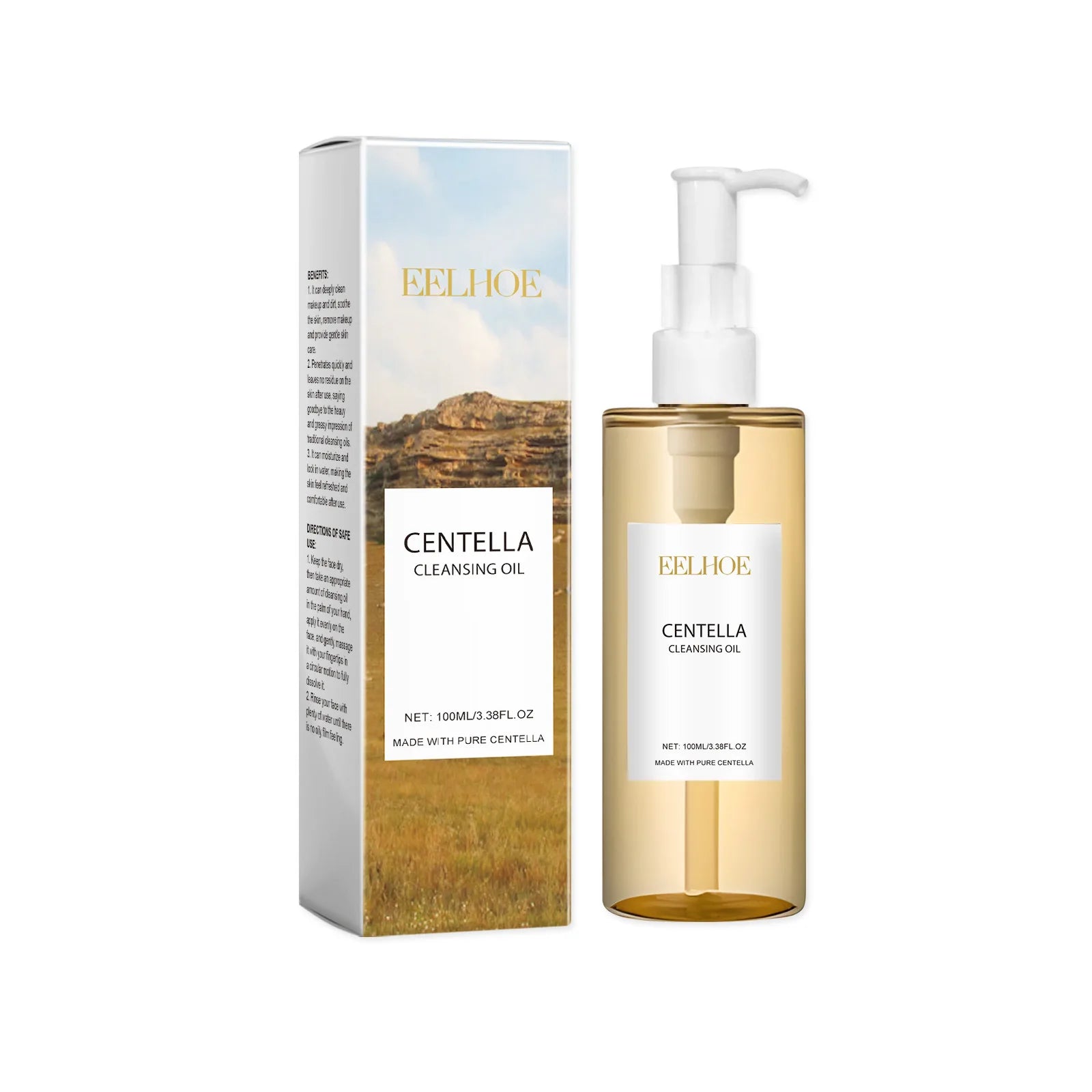 EELHOE Centella Light Cleansing Oil Makeup Remover Moisturizing Facial Cleansing Oil Control Nourishing Face Brightening Serum