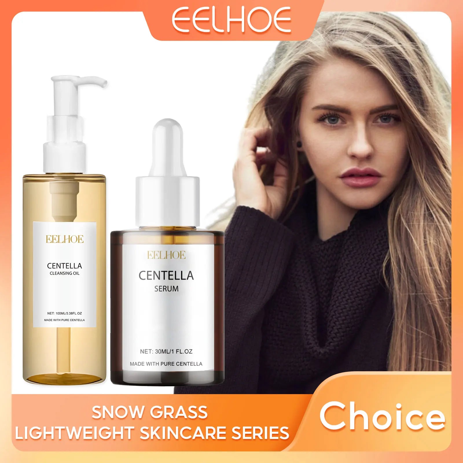 EELHOE Centella Light Cleansing Oil Makeup Remover Moisturizing Facial Cleansing Oil Control Nourishing Face Brightening Serum