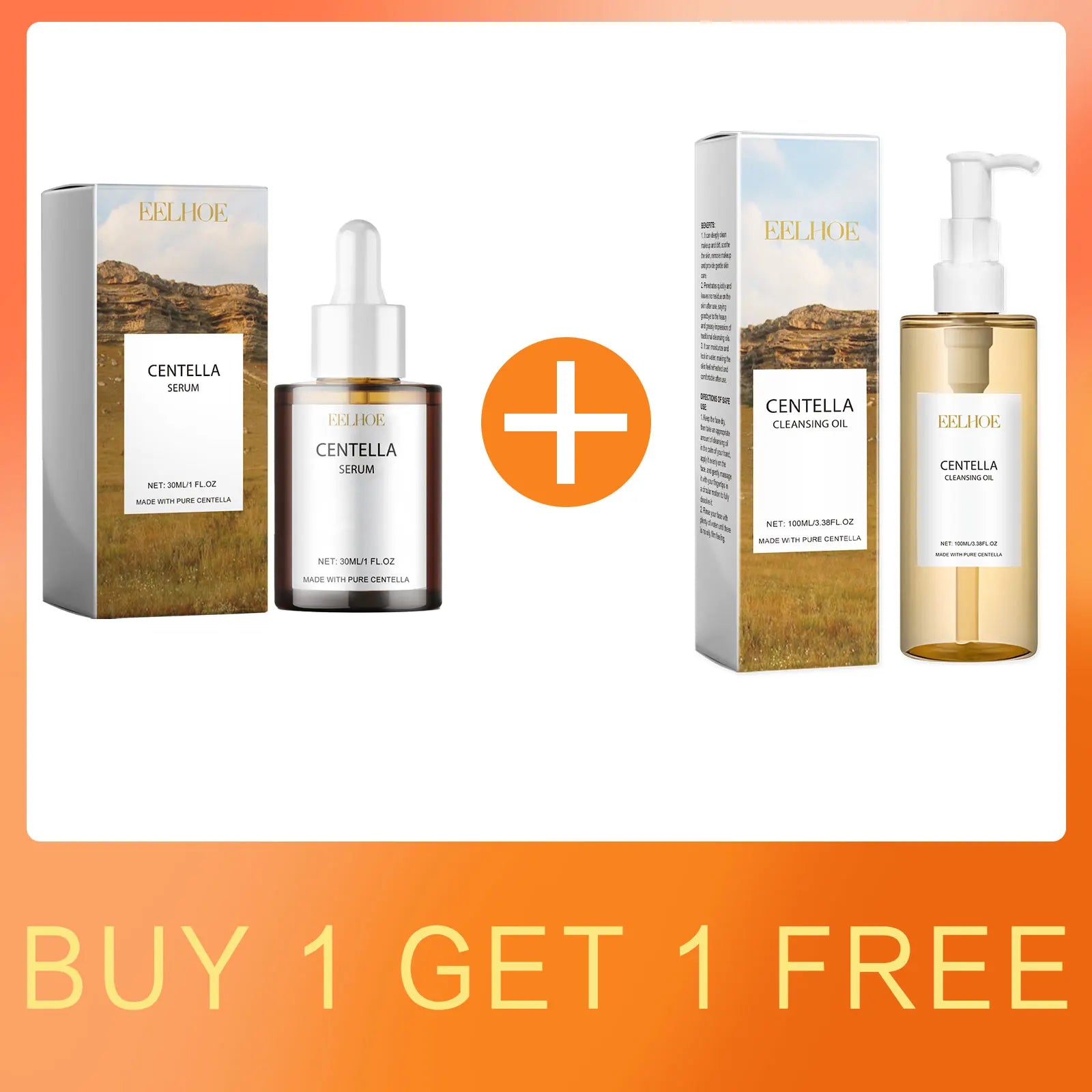 EELHOE Centella Light Cleansing Oil Makeup Remover Moisturizing Facial Cleansing Oil Control Nourishing Face Brightening Serum